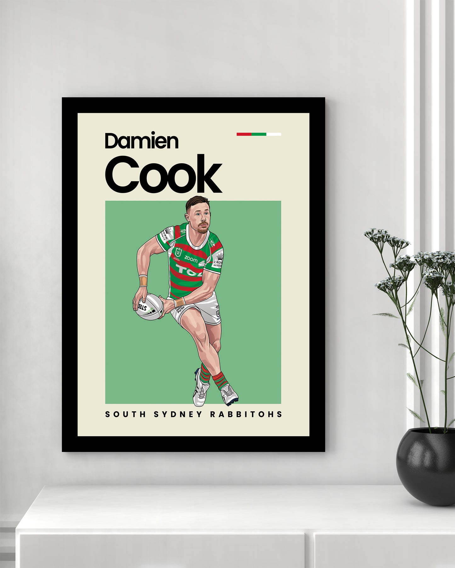Damien Cook Rabbitohs Wall Art