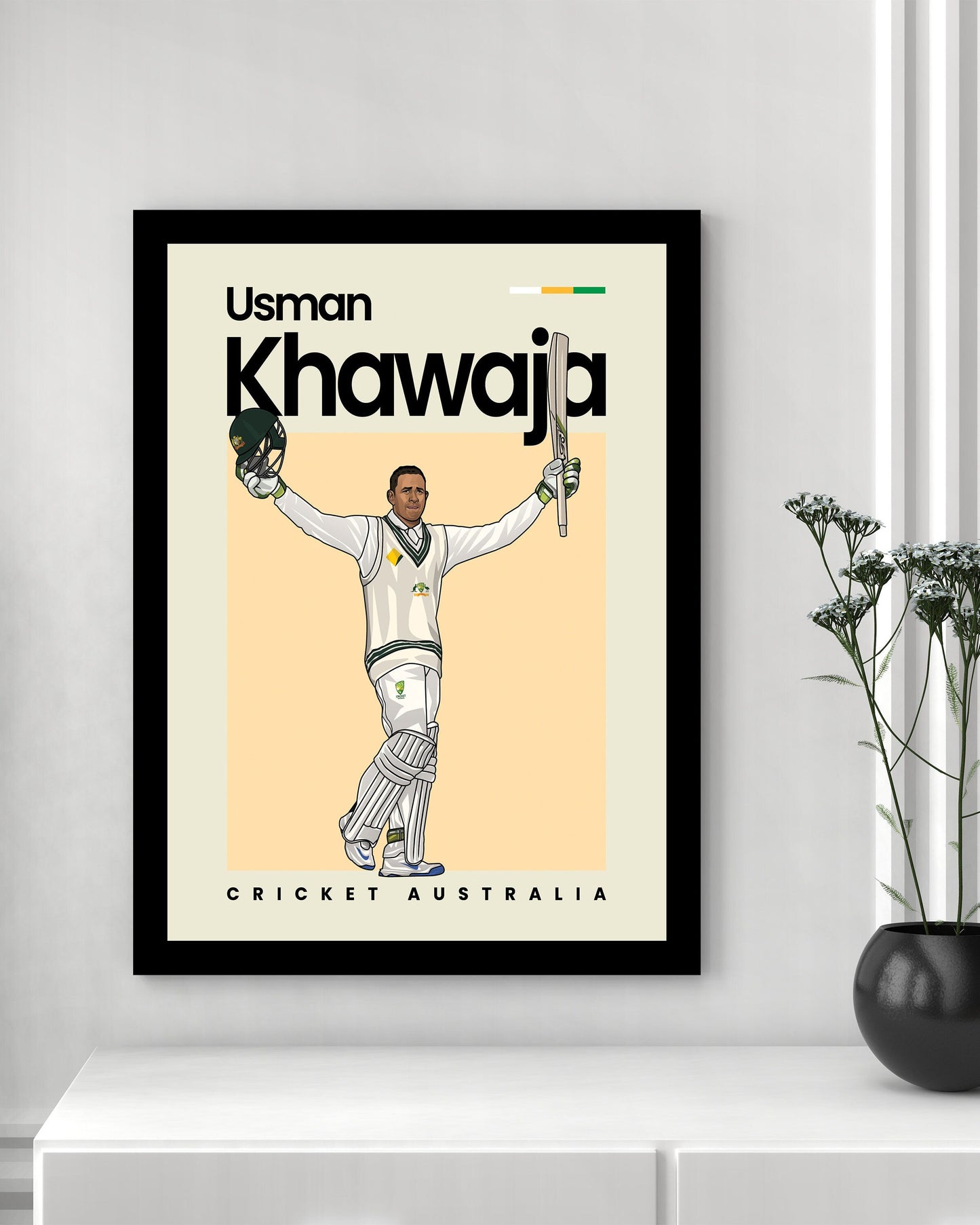 Usman Khawaja Cricket Wall Art