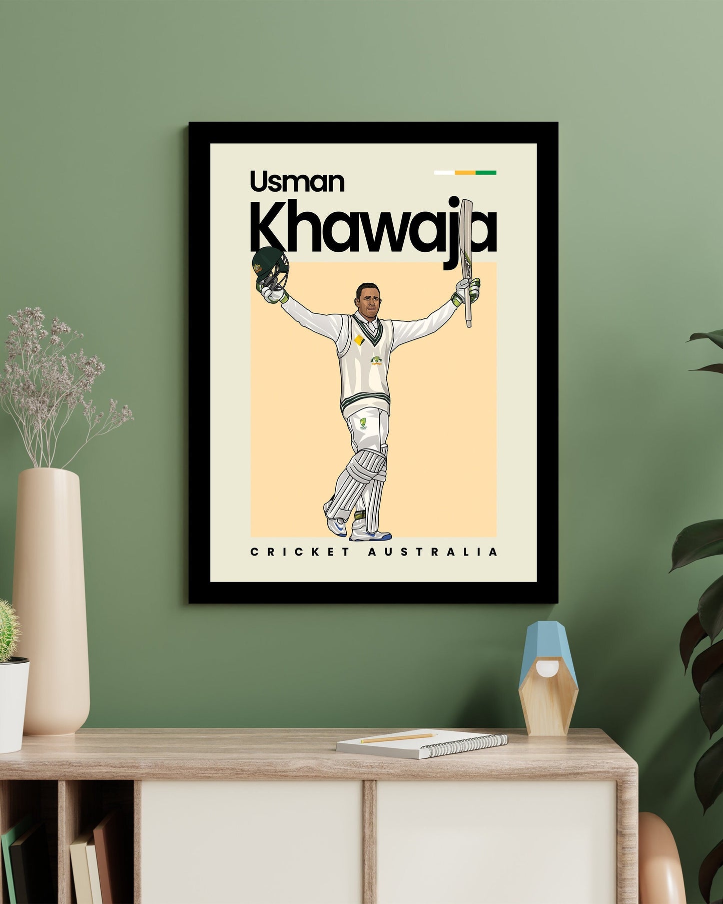 Usman Khawaja Cricket Wall Art