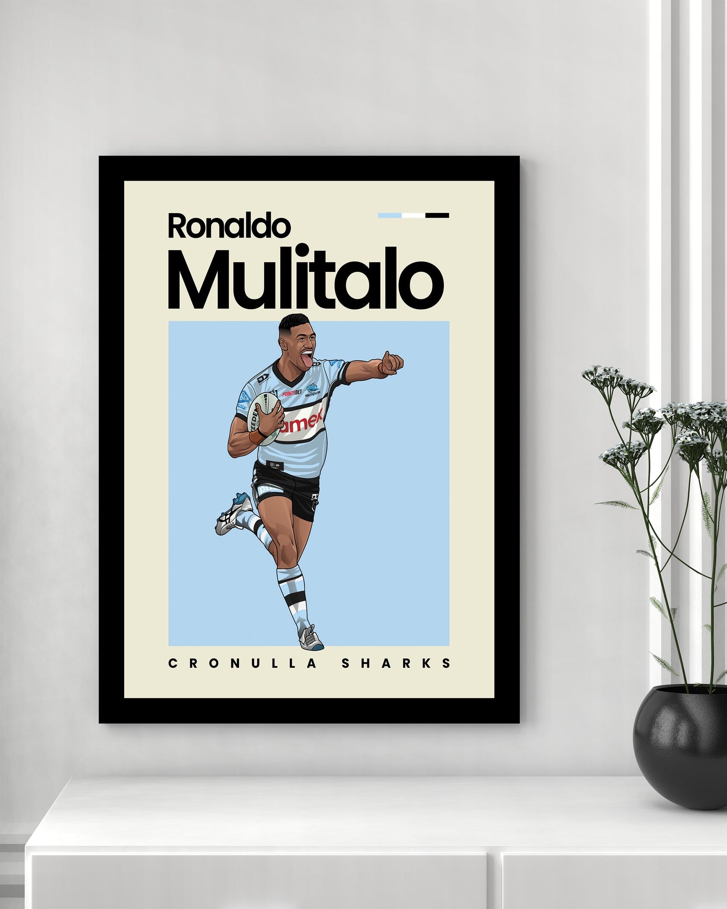 Ronaldo Mulitalo Sharks Wall Art