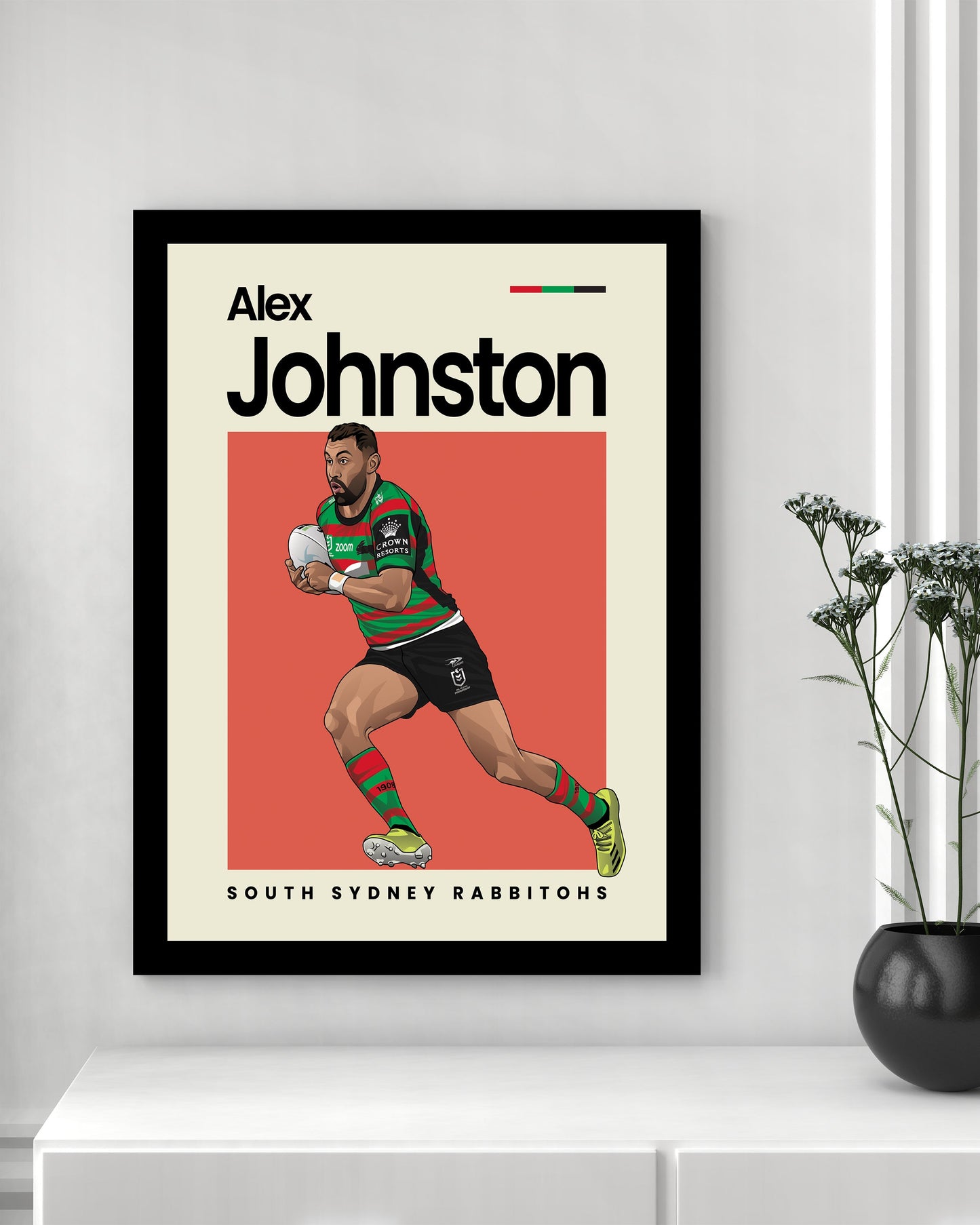 Alex Johnson Rabbitohs Wall Art