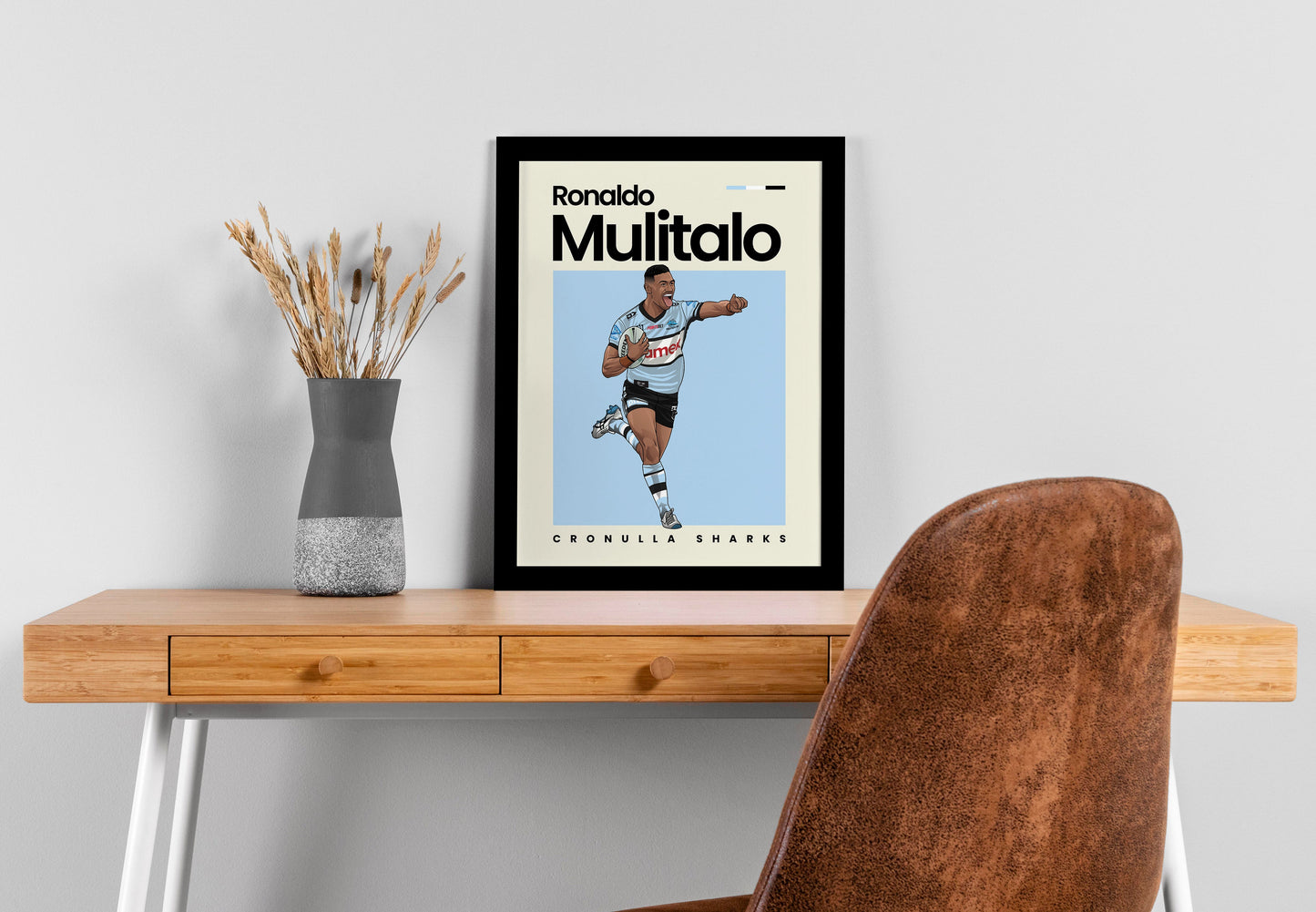 Ronaldo Mulitalo Sharks Wall Art