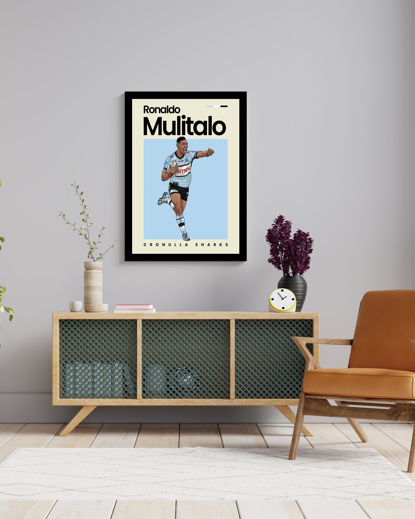 Ronaldo Mulitalo Sharks Wall Art