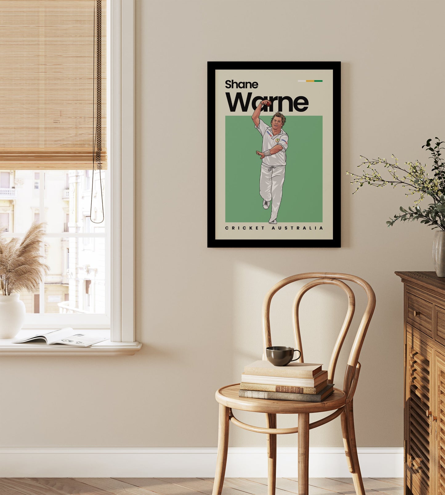 Shane Warne Cricket Wall Art