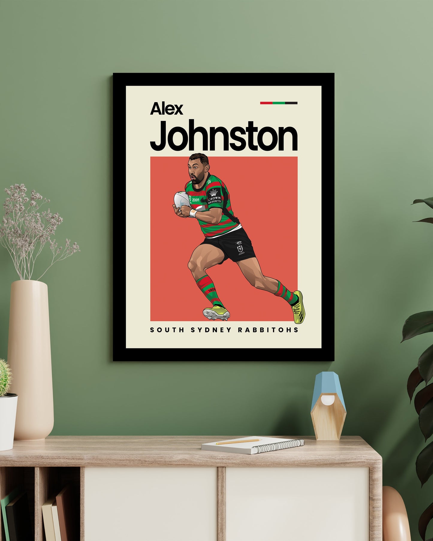 Alex Johnson Rabbitohs Wall Art