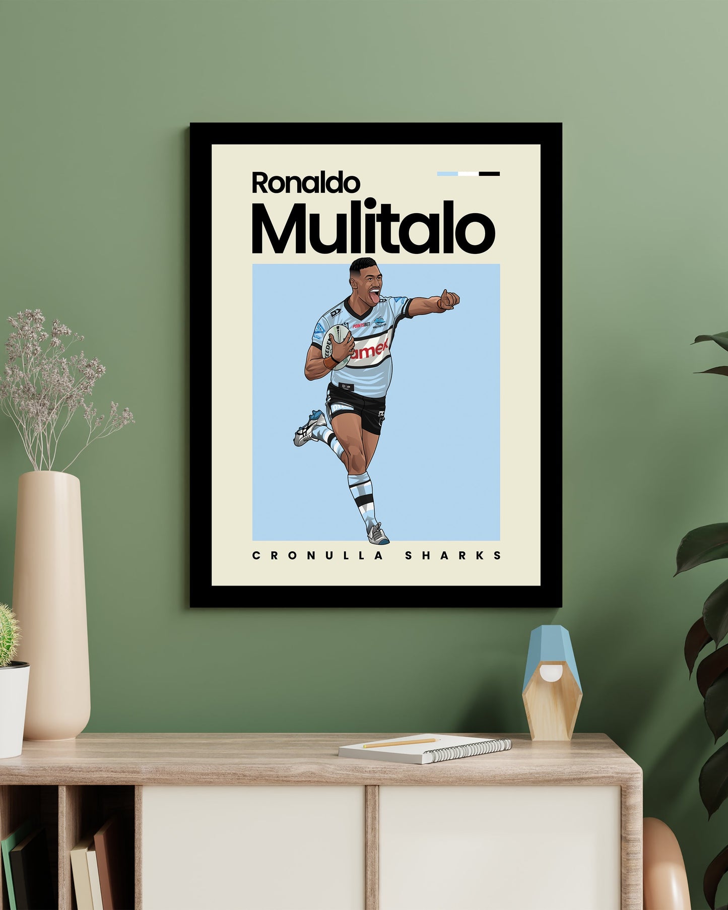 Ronaldo Mulitalo Sharks Wall Art