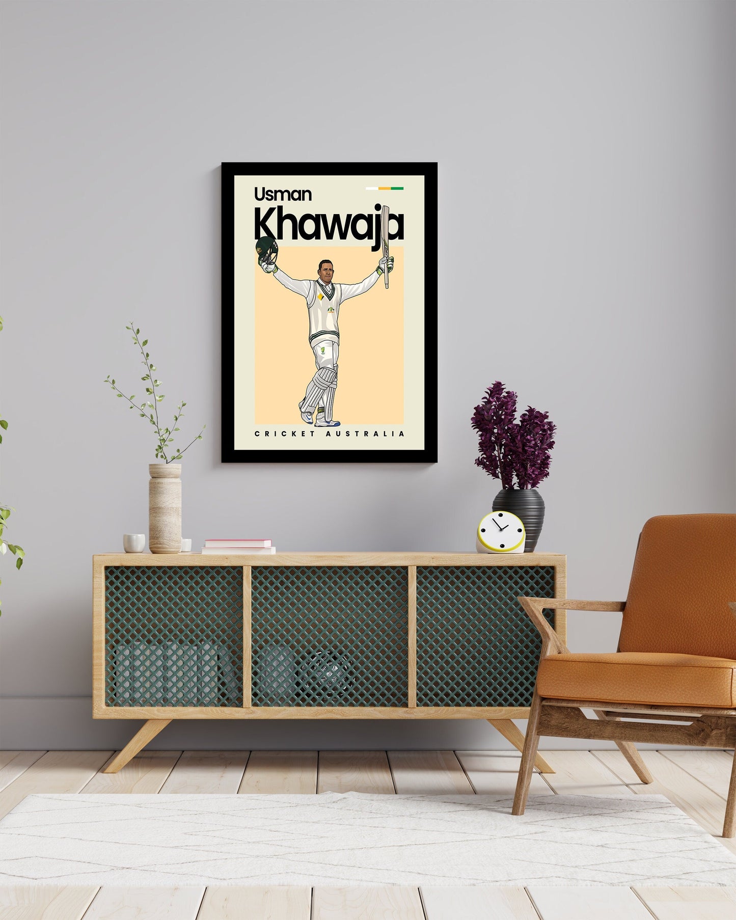 Usman Khawaja Cricket Wall Art