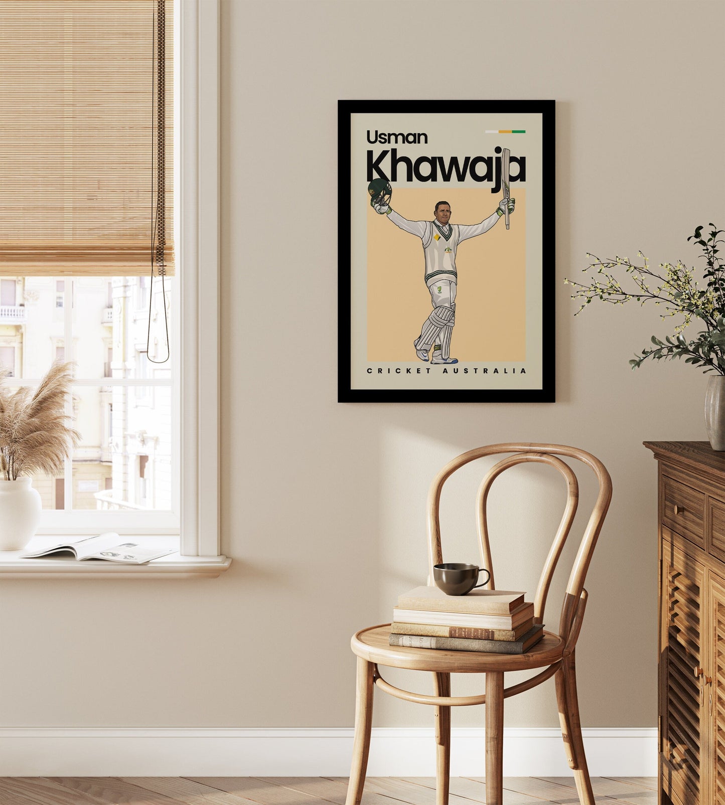 Usman Khawaja Cricket Wall Art